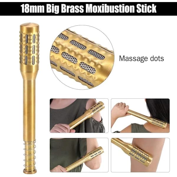 Moxibustion Stick, Bærbar Messingrulle Moxa Brennende Stick
