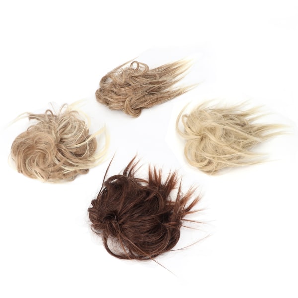 4 kpl Tyylikäs updo sotkuinen hiuspulla monivärinen synteettinen poninhäntähiuskoruja naisten tytöille