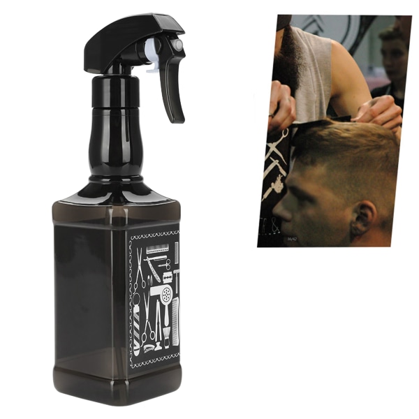 500 ml plastfrisörsprayflaska Salong Barber Hair Tools Vattenspruta (svart)