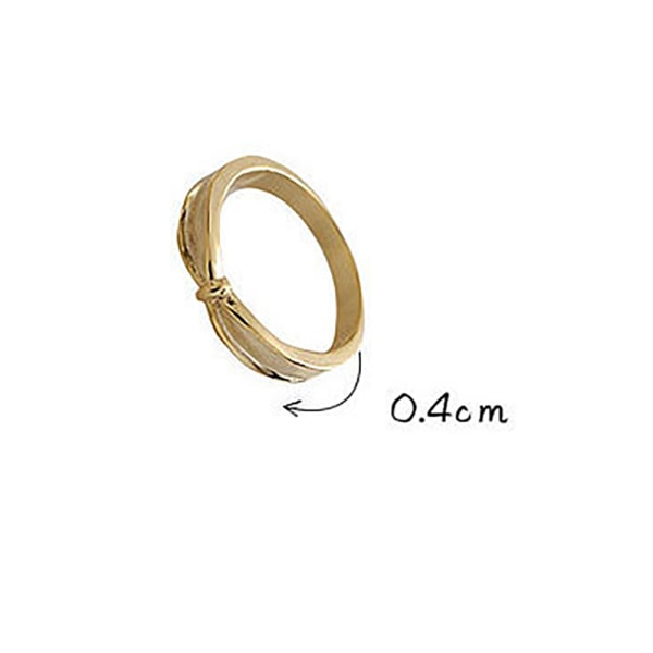 Fashionabla koreansk stil Enkel plätering Ring Kvinna Dam Smycken Ring Tillbehör Present (guld)