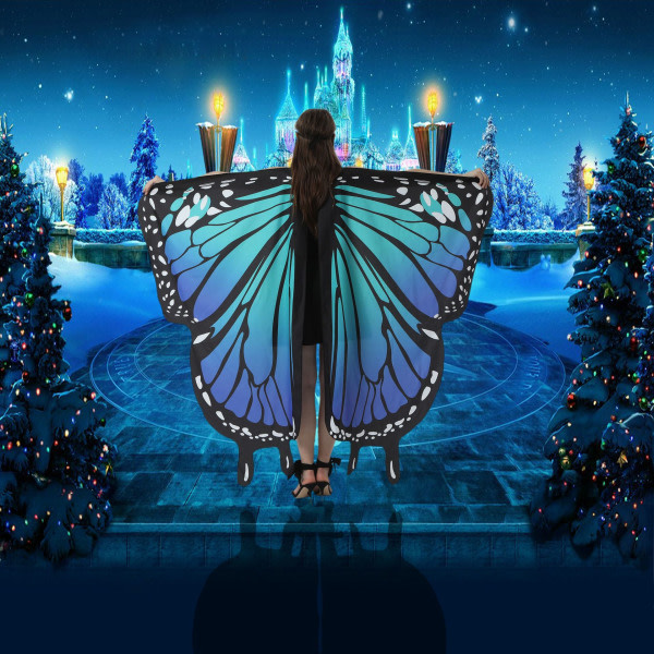 Butterfly Wings Sjal, Halloween kostymtillbehör for voksne La