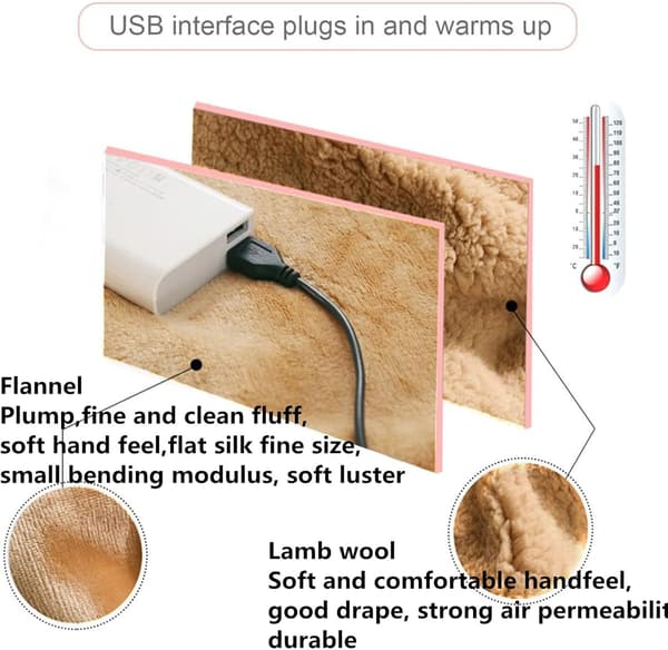 USB-lämmitteinen huivi Sähköinen polvipeitto Fla