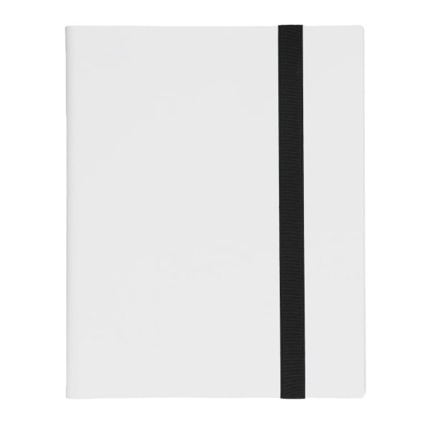 Kortperm 20 sider 9 lomme med stor kapasitet Farget omslagskortsamling Oppbevaringsalbum for spillkortoppbevaring Hvit