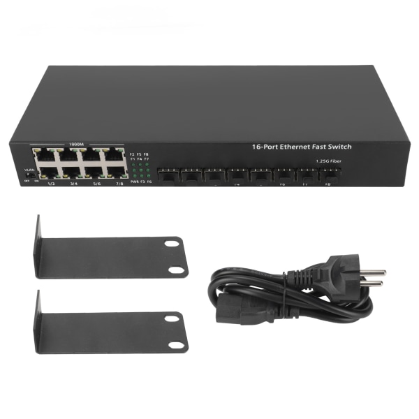 Gigabit Ethernet-svitsj 16 porter CAT5e CAT6 10 100 1000M Auto Negotiate Computer Networking Switch 100?250V EU-plugg