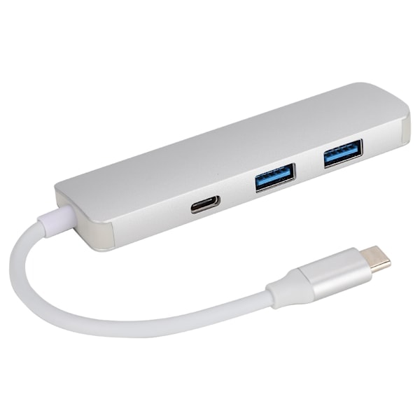 4-i-1 Typ-C HDMI-omvandlare Adapter Hubb Stöd 3840x2160/30HZ (Silver)