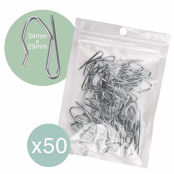 Tunga metallgardinringar i zink (50-pack)