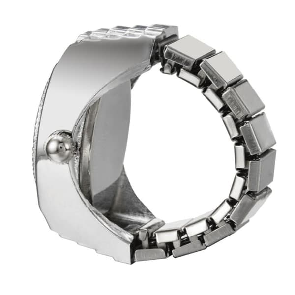 Urtavla Quartz Analog Ur Elastisk Kvarts Finger Ring Ur—PA