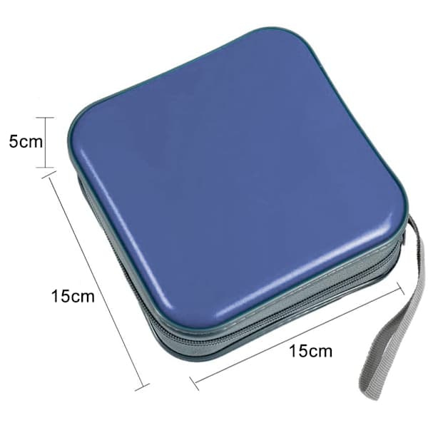 Paris CD-etui med 40 plasser, hardt plast DVD-etui, blått