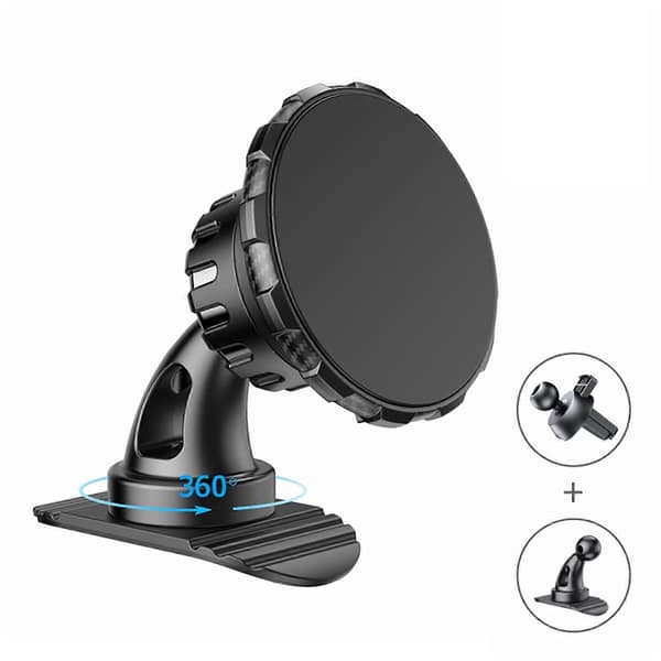 N50 Magnetisk Telefonholder 360° Rotasjon Liminstallasjon Dash Luftventil Mobiltelefonfeste for Bil Solid Normal