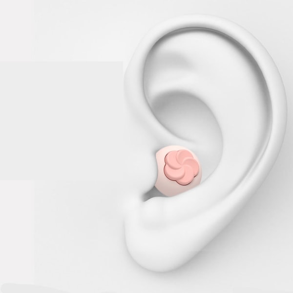 6 par støydempende ørepropper Støyreduksjon Gjenbrukbar silikon ørepropper for å sove Arbeid Rosa