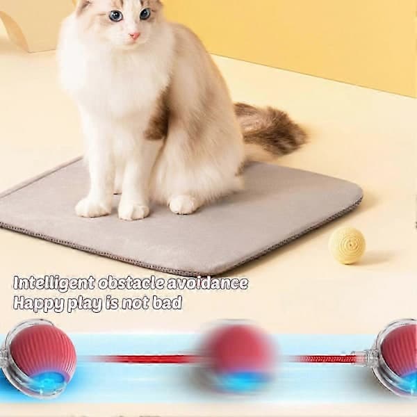 Automatic Cat Ball with Obstacle Avoidance, Interactive Toy for Cats, Green