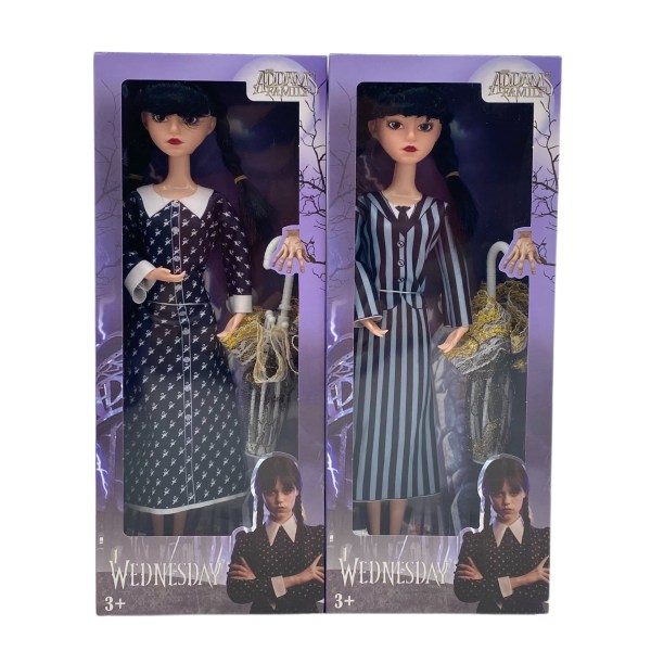 Nya Toys Addams' A Doll Wednesday Addams Doll Manufacturer long sleeves polka dots