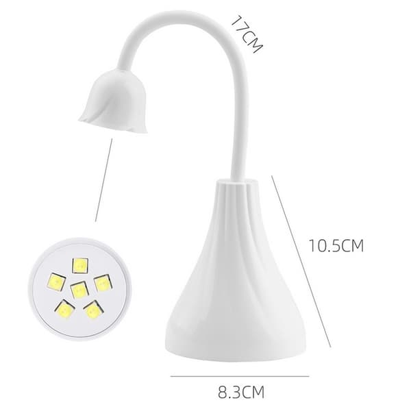 LED UV Neglelampe, Mini Rose Blomst Håndfri Lampe Drejelig Negle