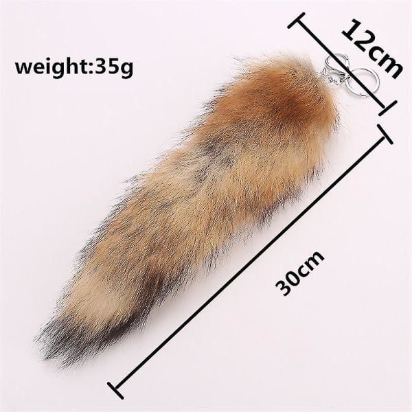 Söta Fox-hännän avaimenperä riipus naisten avaimenperäpidike pom-pom avaimenperät IC