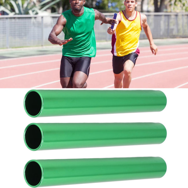 3st Tävlingsstafettstafett Ljus färg Ihålig snidad aluminiumlegering Stafettbatonbana för träning Tävling Grön