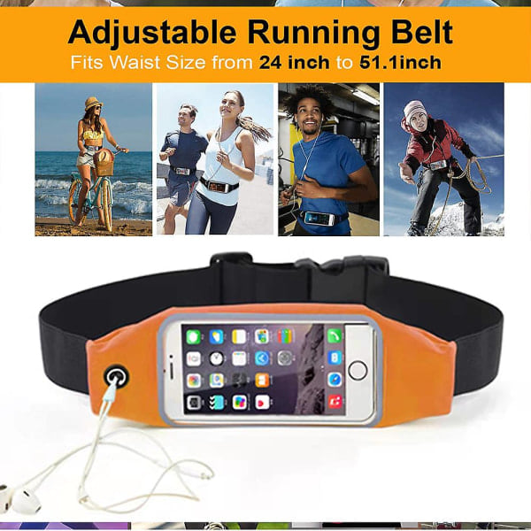 Paris Løpebelte for iPhone 13/12/11 Pro Max XS Max Galaxy S10+ S20 Plus S20 Ultra Note 20 Vanntett Sport Fitness Midjeveske