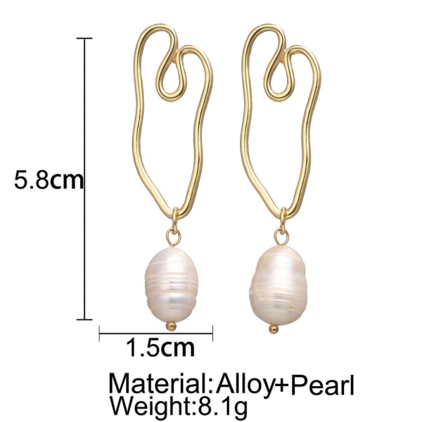 1 par vintage kvinnor hänge örhängen oregelbunden form med faux pärlor dekoration smycken present