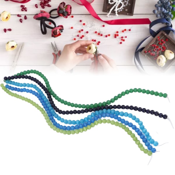 5 stk 8 mm naturstein runde perler Armbånd perler DIY smykker dekorasjon tilbehør