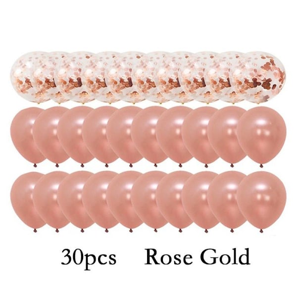 30 stk/40 stk Mix Rose Gold Konfetti Latex Ballonger Bursdag Bryllup Ballonger Fest Dekorasjon Rose gold 40pcs