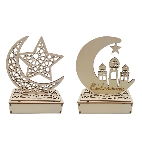 2-osainen Ramadan LED-puulamput, Ramadan-lyhty LED, Ramadan