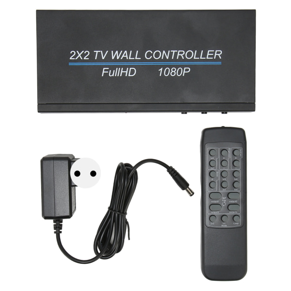 2x2 TV Wall Controller HD Multimedia Interface Plug and Play 1080P skærmsplejsning 110?240V EU-stik