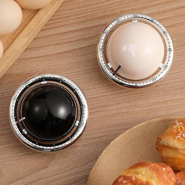 Mechanical Cooking Timer, Magnetic Countdown Timer, Loud Kitchen Alarm Clock, Planet Shape Beige, 60 Minute Kitchen Timer