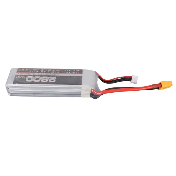 LiPo-akku 35C 2600mAh 2S 7,4V vakaa Tehokas suorituskykyinen RC-akkupaketti RC-helikopterin lentokoneen XT60-liittimelle