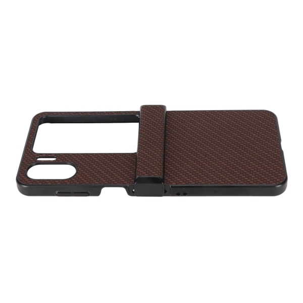 Telefontaske til OPPO Find N2 Flip Carbon Fiber Texture Fold Mobiltelefon Plastbeskyttelsesetui Brun