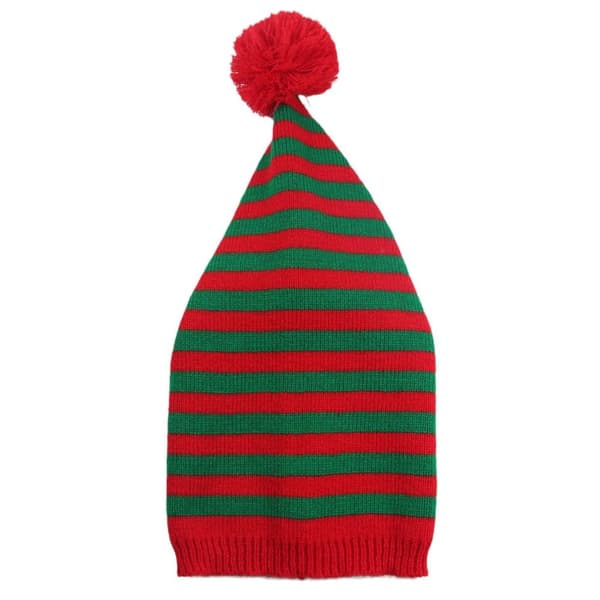 Julstickad mössa, randig stickad julmössa, vuxen-A