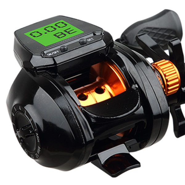 Fishing Reel Digital Display Dubbelbroms Lättvikt Anti Explosionstråd Baitcasting Reel Gold