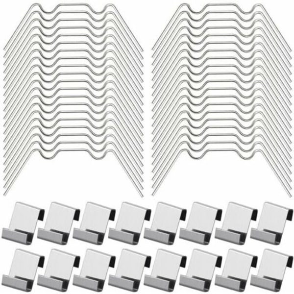 100 stk. glassclips for drivhus, inkludert 50 stk. W-type drivhusklemmer i rustfritt stål og 50 stk. Z-type clips for drivhusglass.pa