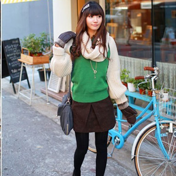 Hold dig varm i stil Europæisk stil Vinter Dame Lang Scarf U light grey