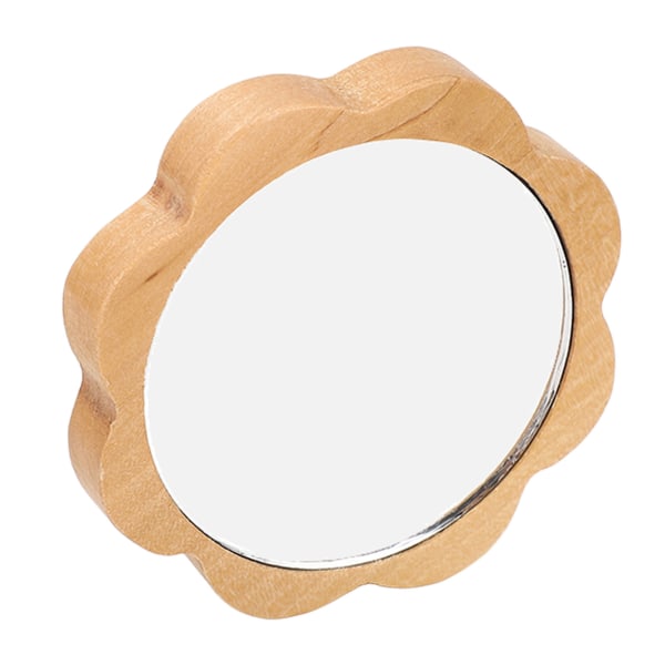 Treinnrammet sminkespeil Glass Fasjonabelt håndholdt lite rundt kosmetisk speil for kvinner