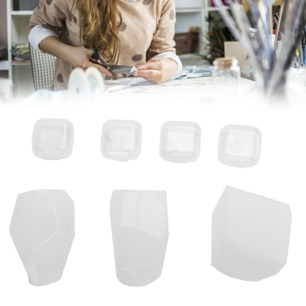3 stk silikonstøpeformer med 4 stk boks roseform DIY håndlaget verktøy for å lage smykker
