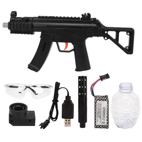 Vesigeeli-ammuntalelu suojalaseilla MP5 Sähköinen automaattinen vesipalloroiskevesisuihku Soveltuu takapihalle Hauskoihin joukkueammuntapeleihin Musta