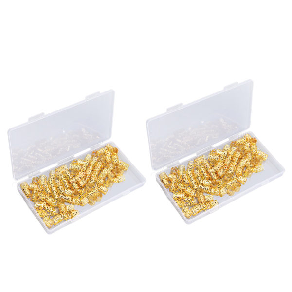 200 stk dreadlocks perler vintage legering hår skjegg perle for hår flette DIY smykker dekorasjon gull