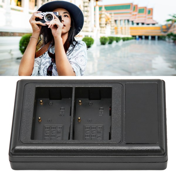 Kamera Batterilader USB Dobbel batterilader med strømskjerm for Nikon D90 D80 D90s D700 D300 D300S D200 D70 D50