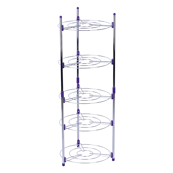 5-etasjers oppbevaringsstativ for gryter og stekepanner på kjøkkenet, holdbar hylle i metalltråd