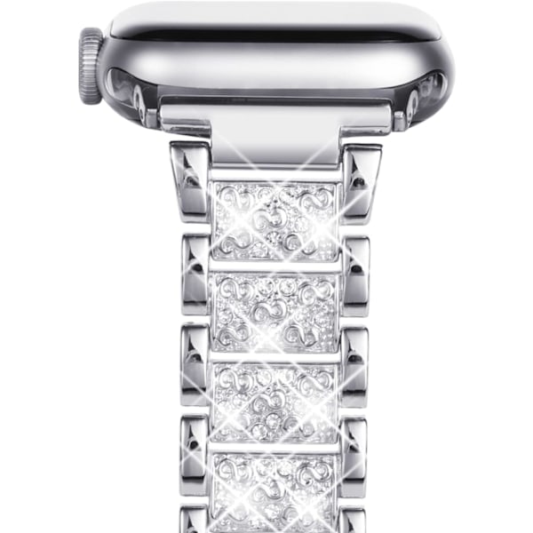 Paris_Kompatibel med Apple Watch-rem 38 mm 40 mm 41 mm, Bling Crystal rustfritt stållenke armbånd for kvinner, erstatningsrem for iWatch Series