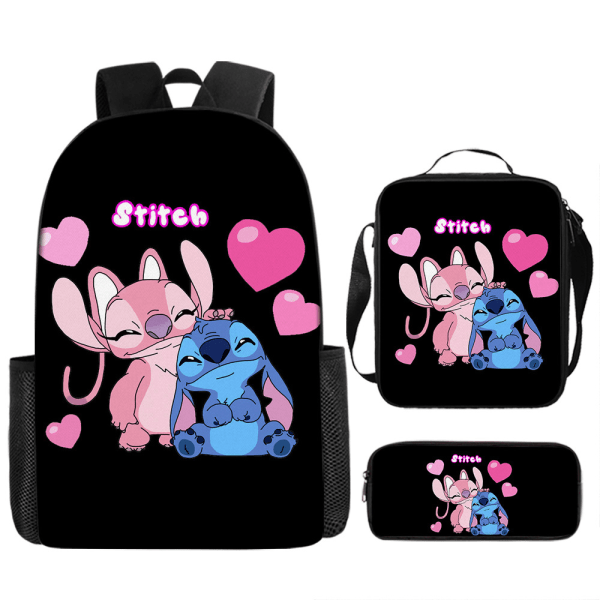 Ny anime-tegneserie Stitch Stitch tredelt skolesekk barneskole og ungdomsskoleelever ryggsekk ryggsekk