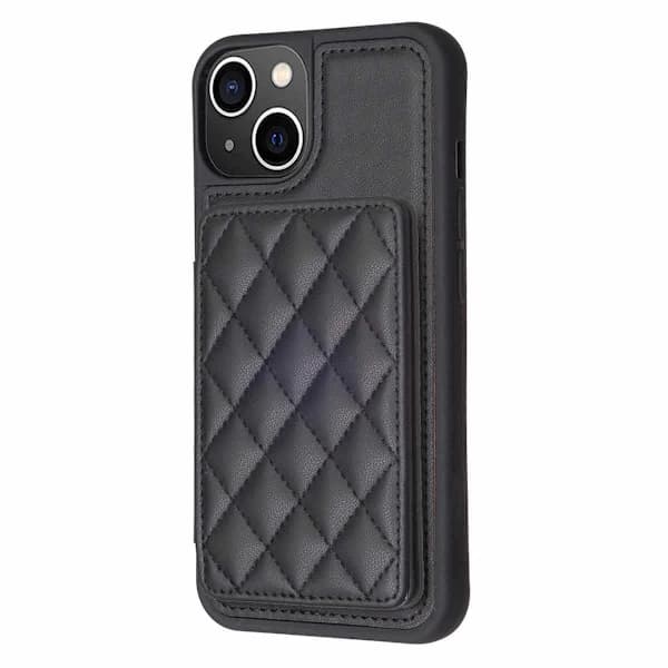 iPhone 15 Tikattu Lompakkokotelo - Musta Musta