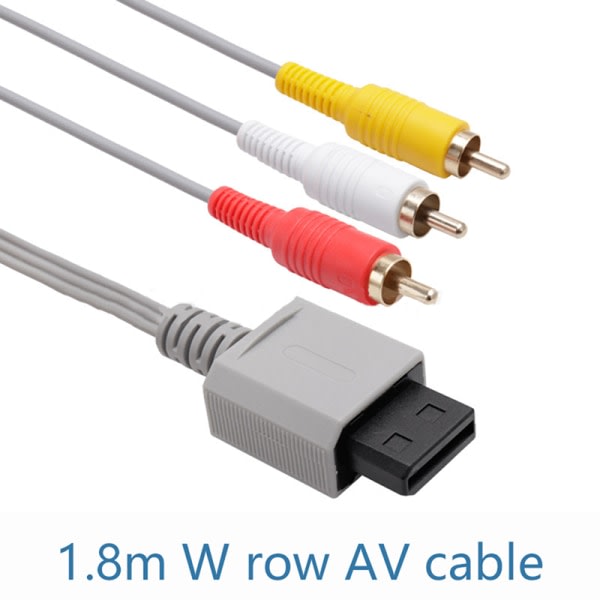 1,8m 3 RCA-kabel for Nintendo Wii-kontrollkonsoll eller Video AV