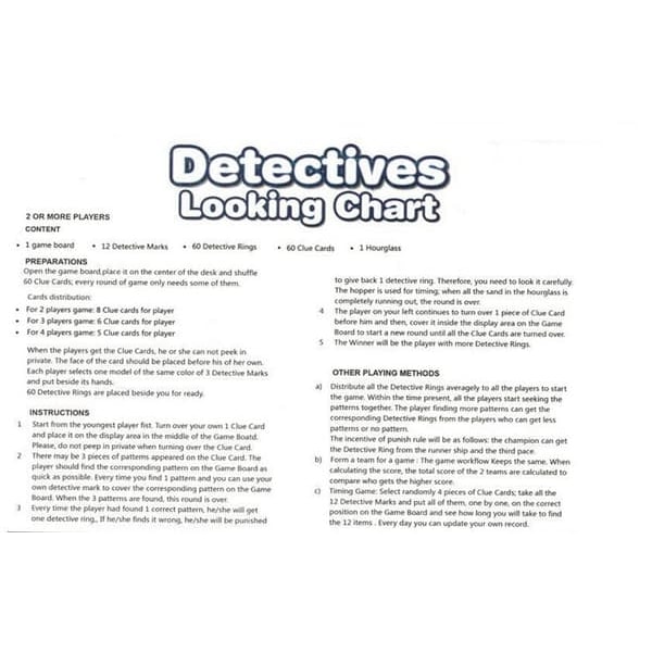 Looking Detectives kartspel Brädspel—pa