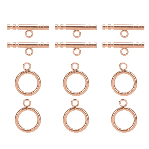Rustfrit stål runde vippespænder TBar låse til halskæde smykker fremstilling af rosa guld
