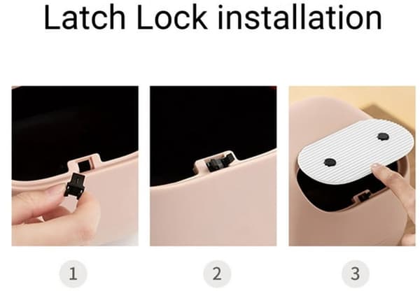 Mini-skrivbordspapperskorg med trycklock, dubbelhylsdesign, kompakt PP-avfallsbehållare för kontor, sovrum och studentrum, rosa