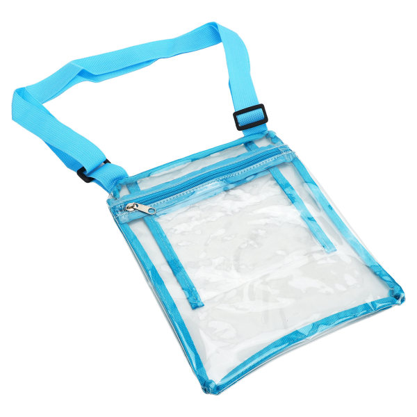 Genomskinlig väska PVC vattentät transparent väska Bärbar genomskinlig väska för Travel Music Festival Blue