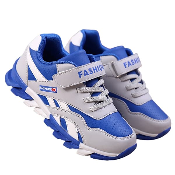 Pustende mesh-sneakers for gutter, ledige løpesko i lær kompatible med BLUE3 BLUE3 33