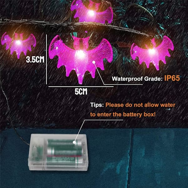 Halloween String Lights, 3M 20 LED Bat String Lights, Halloween Decoration