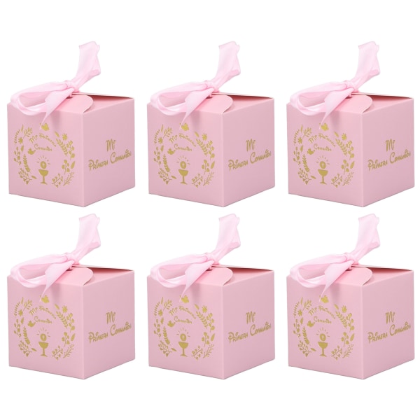 50 kpl Favor Boxes Paperinen koristeellinen Harmless Pieni karkkilahjarasia juhliin WeddingPink