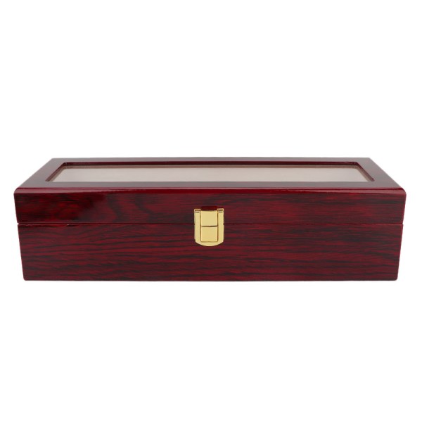 Puinen 6 Grid Luxury Watch Display Box Watch säilytyslaatikko (Burgundy)